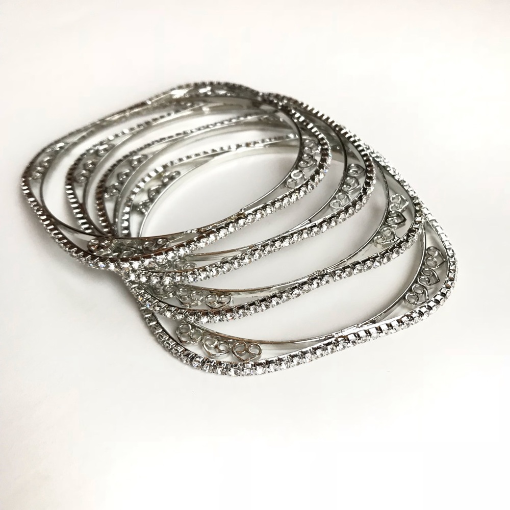 Classy stone bangle set _ stackable - Picture 2 of 8